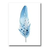 Апстрактни сини бохо пердуви сликаат платно уметнички принт