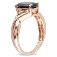 Miaенски Carat Carat T.G.W. Овална сеча гарнет и дијамант акцент 10kt розово злато изопачен прстен