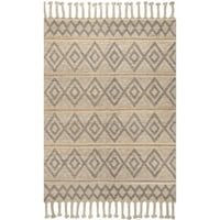 Nuloom ale Hand ткаена волна и јута текстурирана геометриска килим за подрачје, 8 '10', природно