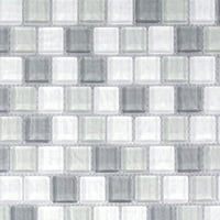 Abolos- geo 1 1 стаклен мозаик плочка за грб во светло сива боја