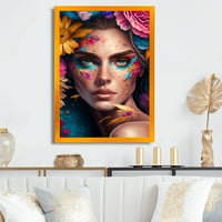DesignArt Floral Sensual Woman Portertion III врамена wallидна уметност
