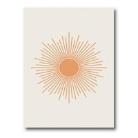 Минимално светло сјајно портокалово сончеви зраци III сликарство платно уметничко печатење