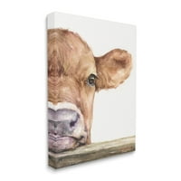 СТУПЕЛ ИНДУСТРИИ Бебе теле телека од крава, глава за рурална сликарство, завиткано платно печатење wallидна уметност, дизајн од Georgeорџ Дијахенко
