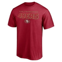 Машки фанатици брендирани Скарлет Сан Франциско 49ерс Поместена маица за целна