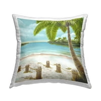 Tuphely Industries Тропски летен брег на плажа, печатена перница за фрлање перници од Лиза Спарлинг
