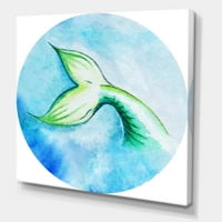 Сирена зелена риба опашка за сликање платно уметничко печатење