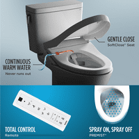 ® Електронско седиште за тоалети со мијалник со моментално загревање на водата, чистење на престолнини и чистење на стапчиња, издолжено, памучно бело - SW3036R#01