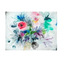 Li bo 'Апстрактни цвеќиња 11' платно уметност