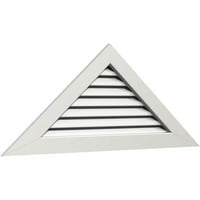 Ekena Millwork 80 W 5 8 H Триаголник Гејбл Вентилак Функционален, ПВЦ Гејбл отвор со 1 4 рамка за рамна трим