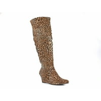 Над коленото женски клин чизми во леопард