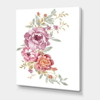 Букет од виолетова и розова цвеќиња III сликарско платно уметничко печатење