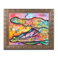 Трговска марка ликовна уметност croc платно уметност од Дин Русо, златна украсна рамка