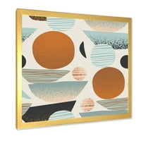 DesignArt 'Ретро форми со апстрактни месечини и сонце I' модерен врамен уметнички принт