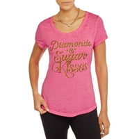 Рокер девојче помладо женски розови дијаманти и шеќер бакнежи кошула за ден на вinesубените xl