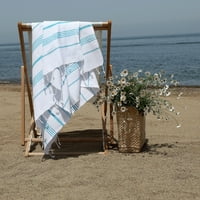 Дома турски памук среќен шарен пешкир од плажа