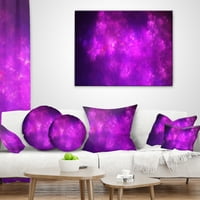 DesignArt Purple Starry Fractal Sky - Апстрактна перница за фрлање - 18x18