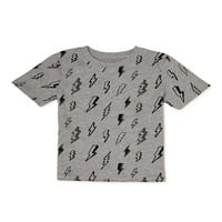 Печатена маица со кратки ракави за бебиња и мали деца, големини 12м-5Т