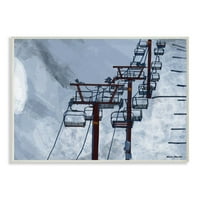 Skuple Industries Ski Lift Blue Sky Painting Wallидно плакета од Карен Дрејфус