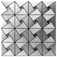 Art3d 11,8 × 11,8 10-лични кора и стапчиња за заднини метални мозаични плочки за украси во затворен wallид