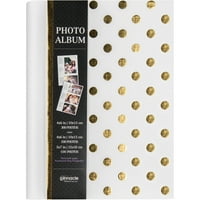 Pinnacle 4 x6 Бела и златна фолија Полка точки со фото албум