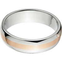 Полу-рунда титаниумски прстен со бакар вметнување и полирана завршница