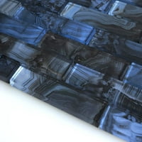 Плочки - серија на впечатоци 1 4 стаклена мозаична плочка во океан сива - картон на квадратни метри