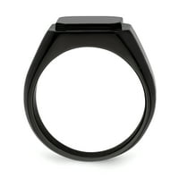 Примарен челик од не'рѓосувачки челик црн прстен со позлатен IP