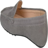 Collectionенска колекција на списанија Halsey Moc Pone Perforated Loafer Grey Perforated Fau Suede 8. M.