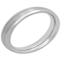 Женски титаниум сатен и високо-полски прстен
