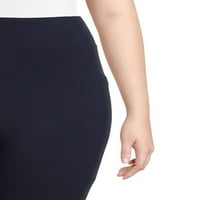 Terra & Sky женски плус големина Капри хеланки со џебови, 2-пакувања