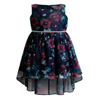 Душо роза украсена цветна мрежа Здраво-низок фустан