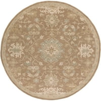 Уметнички ткајачи Гилгамеш Таупе Традиционален килим со тркалезна област со 4 '