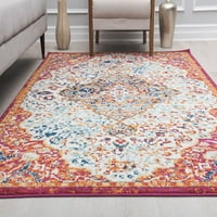 Harper HY50Q Амелија руменило апстрактен гроздобер килим со бела област, 2'6 4 '