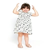 Фустани за девојчиња од бебе и мали деца, мета и хеланки, 5-парчиња Mi и сет на облека за натпревари, месеци-5Т