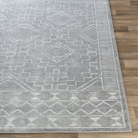 Уметнички ткајачи племенски килим за глобално подрачје, средно сиво