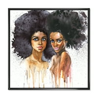 DesignArt „Портрет на модерни рамки на Wallидни уметности на две жени од Афроамериканка