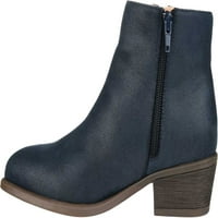 Collectionенска колекција Journee Jayda Ankle Bootie Navy Fau Suede m