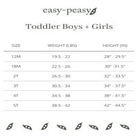 Лесно-пишано бебе и дете за девојчиња за девојчиња, кои се наоѓаат во големини, големини со месеци-5Т