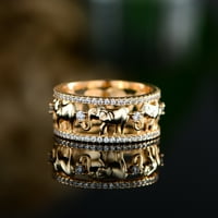 Peermont Peermont 18k жолто злато позлатено кубни цирконија прстен за слонови