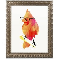 Трговска марка ликовна уметност „панк -птици“ платно уметност од Роберт Фаркас, златна украсна рамка