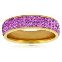 Крајбрежен накит Виолетова кристал камења злато позлатен прстен од не'рѓосувачки челик