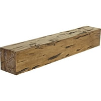 Ekena Millwork 6 H 8 D 84 W Pecky Cypress Fau Wood Camplace Mantel, Premium AdEd