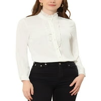 Уникатни поволни цени женски гроздобер исмејуван врат кошула кошула канцеларија за блуза