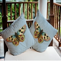 16 16 Едноставно Daisy Brushfoot Butterfly Endoor Outdoor Pillow, полесна од Air Blue QTY 1