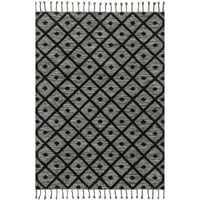 Nuloom Jinny Trellis Волна област килим, 9 '12', темно сива боја