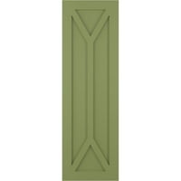 Ekena Millwork 12 W 57 H True Fit PVC San Carlos Mission Style Fixed Mount Sulters, Moss Green