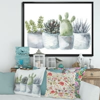 DesignArt 'Succulent and Cactus House Rantans I' Farmhouse Rramed Canvas Wall Art Print