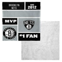 Бруклин мрежи НБА -бок -блок персонализиран свилен допир Шерпа фрли ќебе