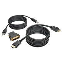 Tripp Lite 6ft HDMI DVI USB KVM кабел комплет USB A B тастатура Видео глушец 6 ' - Комплет за кабел за видео