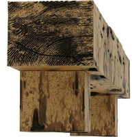 Ekena Millwork 6 H 8 D 60 W Pecky Cypress Fau Wood Camplace Mantel Kit W alamo Corbels, природен златен даб